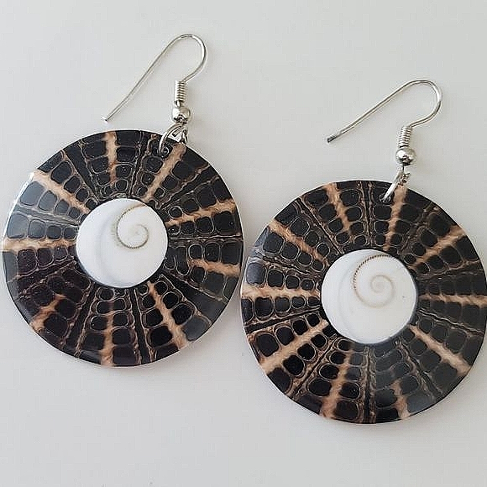 Earrings Geometric Circle Shell Earrings #0338